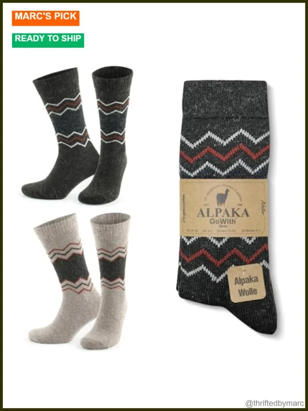 Alpaca-Merino Blend Warm Cozy Crew Socks Thermal Regular-Fit Boot Socks
